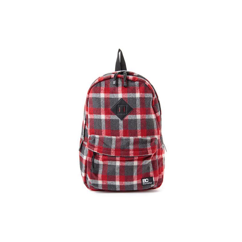 SHAGGY CHECK BACKPACK (RED)