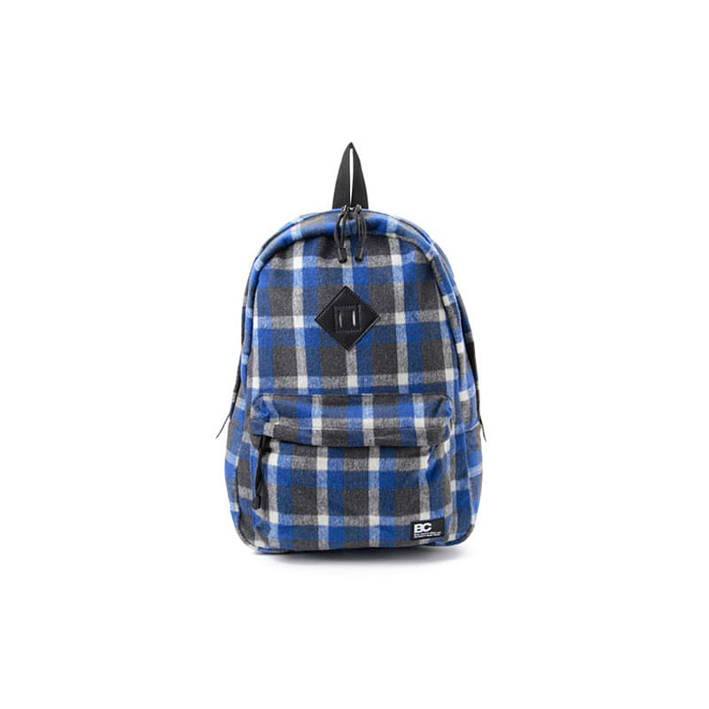 SHAGGY CHECK BACKPACK (BLUE)