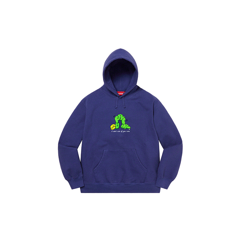 DON&#039;T CARE HOODED SWEATSHIRT (WASHED NAVY)