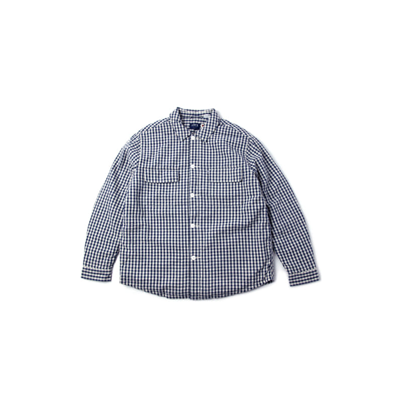 MADE &amp; CRAFTED FILLED GINGHAM OVERSHIRTS (BLUE PLAID)