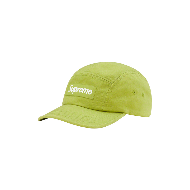 WASHED CHINO TWILL CAMP CAP (DARK LIME)
