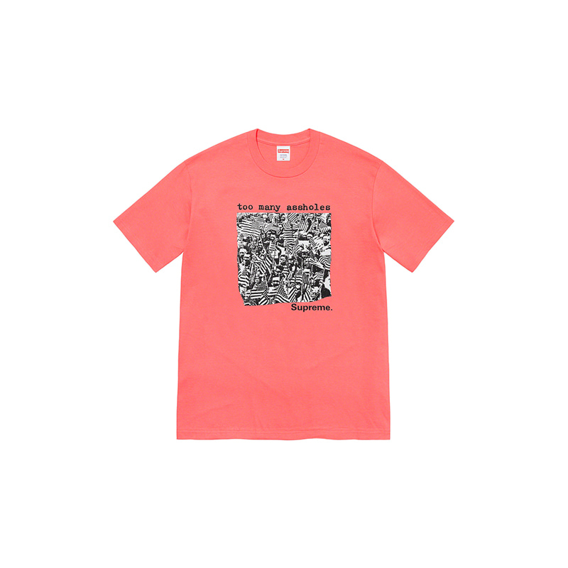 TOO MANY ASSHOLES TEE (BRIGHT CORAL)