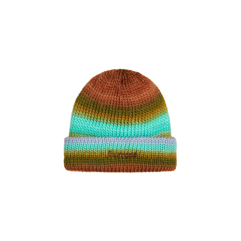 OMBRE STRIPE BEANIE (OLIVE)