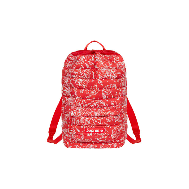 PUFFER BACKPACK (RED PAISLEY)