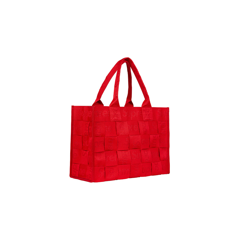WOVEN LARGE TOTE (RED)