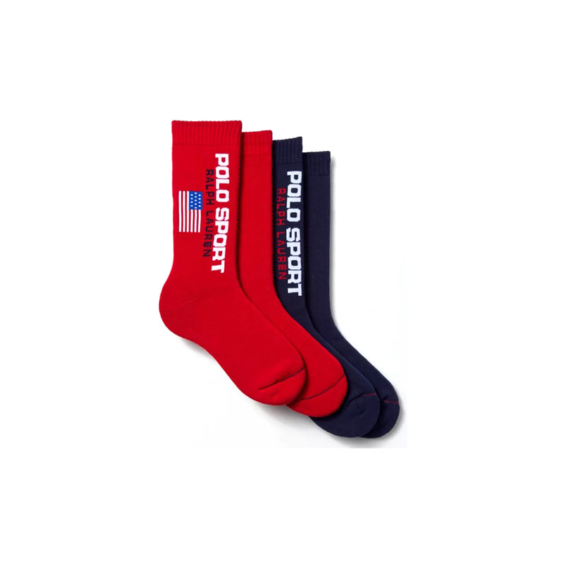 CLASSIC CREW SOCK 2 PACK  (RED/NAVY)