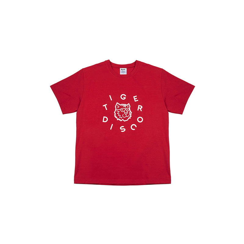 TIGER DISCO ROTATE FONT TEE (RED)