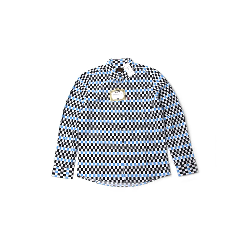 SKATEBOARDING COLLECTION CHECKERED SHIRTS (BLUE)