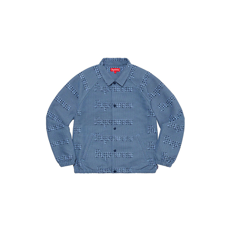 HOUNDSTOOTH LOGOS SNAP FRONT JACKET (BLUE)