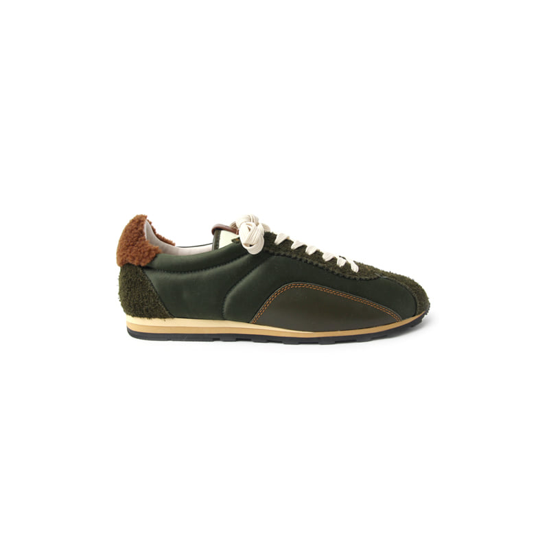LOW TOP SATIN DYED SHEEP FUR (OLIVE)