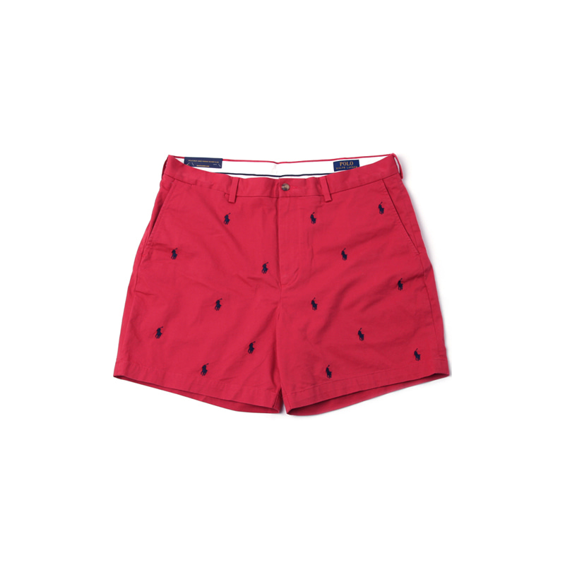 CLASSIC FIT 6&quot; ALL OVER PONY SHORTS (BURGUNDY)