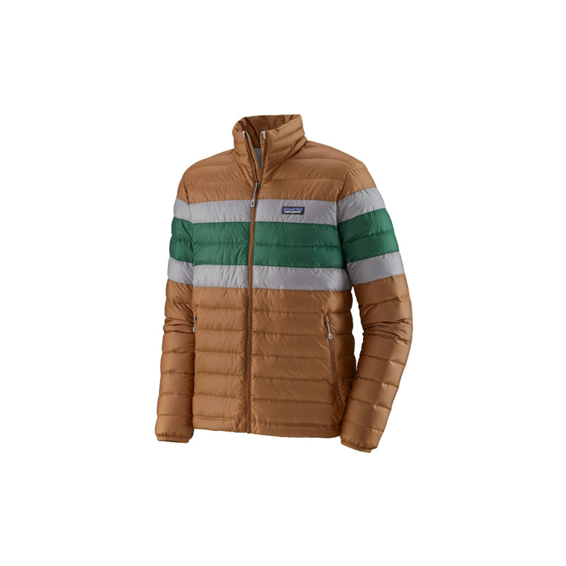 DOWN SWEATER PUFFER JACKET (BROWN)