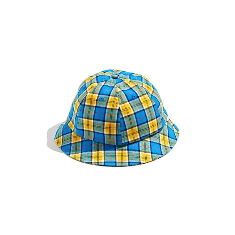 MADRAS PLAID BUCKET HAT (BLUE/YELLOW)