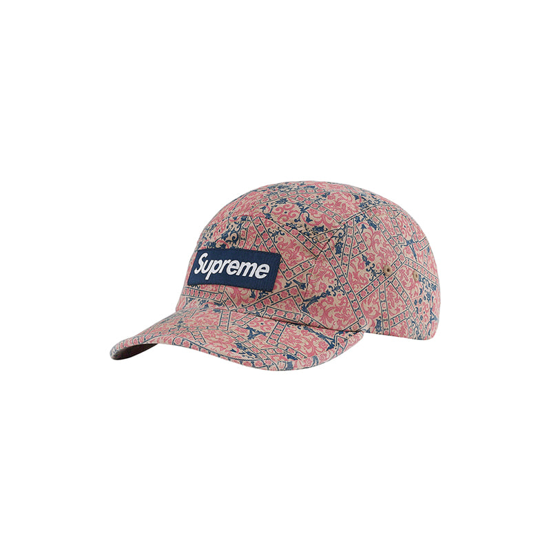 WASHED CHINO TWILL CAMP CAP (FLORAL CARDS)