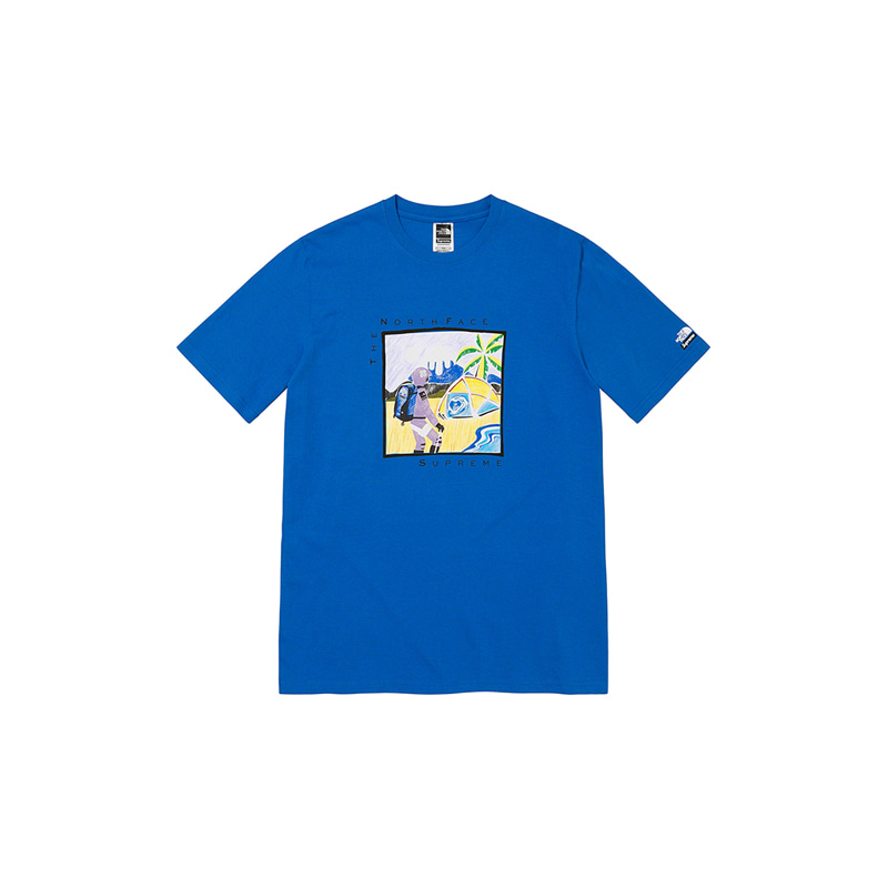 SUPREME X THE NORTH FACE SKETCH S/S TOP (BLUE)