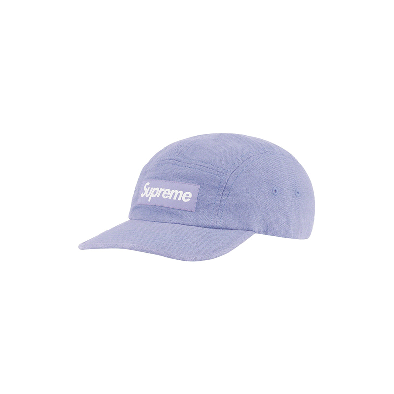 LINEN FITTED CAMP CAP (LT BLUE)