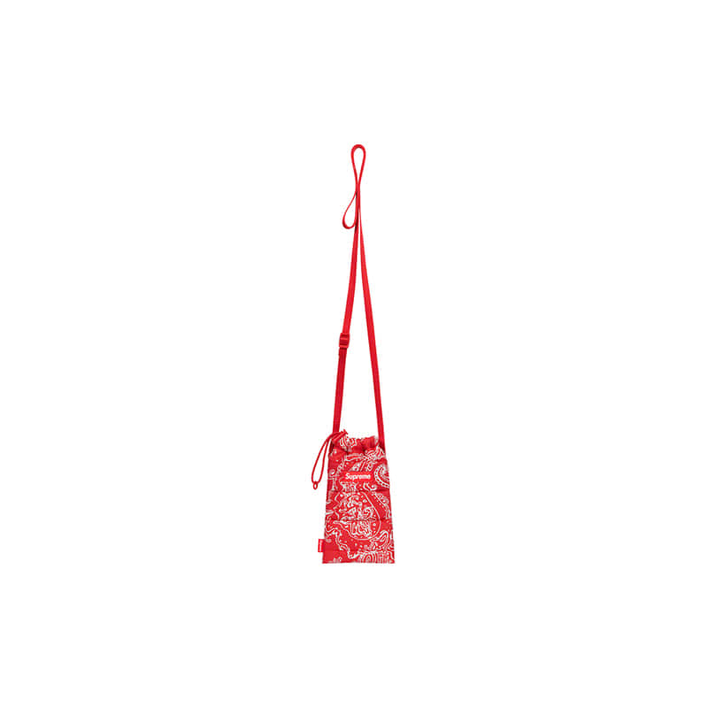 PUFFER NECK POUCH (RED PAISLEY)