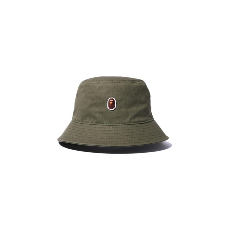 APE HEAD ONE POINT BUCKET HAT (OLIVE)