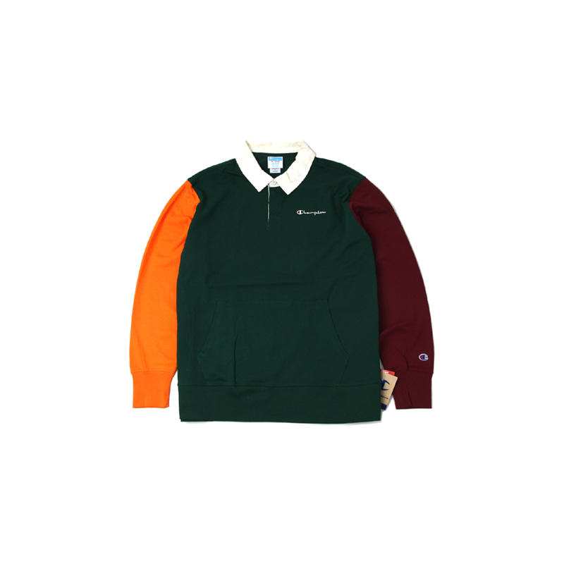 COLOR BLOCK RUGBY TEE (GREEN)